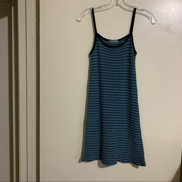 Parpe’ Blue Teal Black Sleeveless Knit Sundress. - Picture 6 of 7